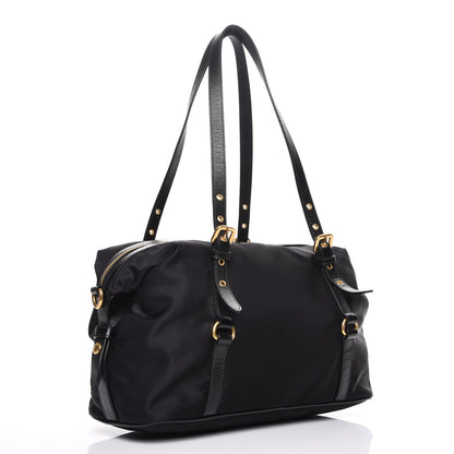 Prada Tessuto Nylon Jacquard Logo Tote Nero Black 3 of 8
