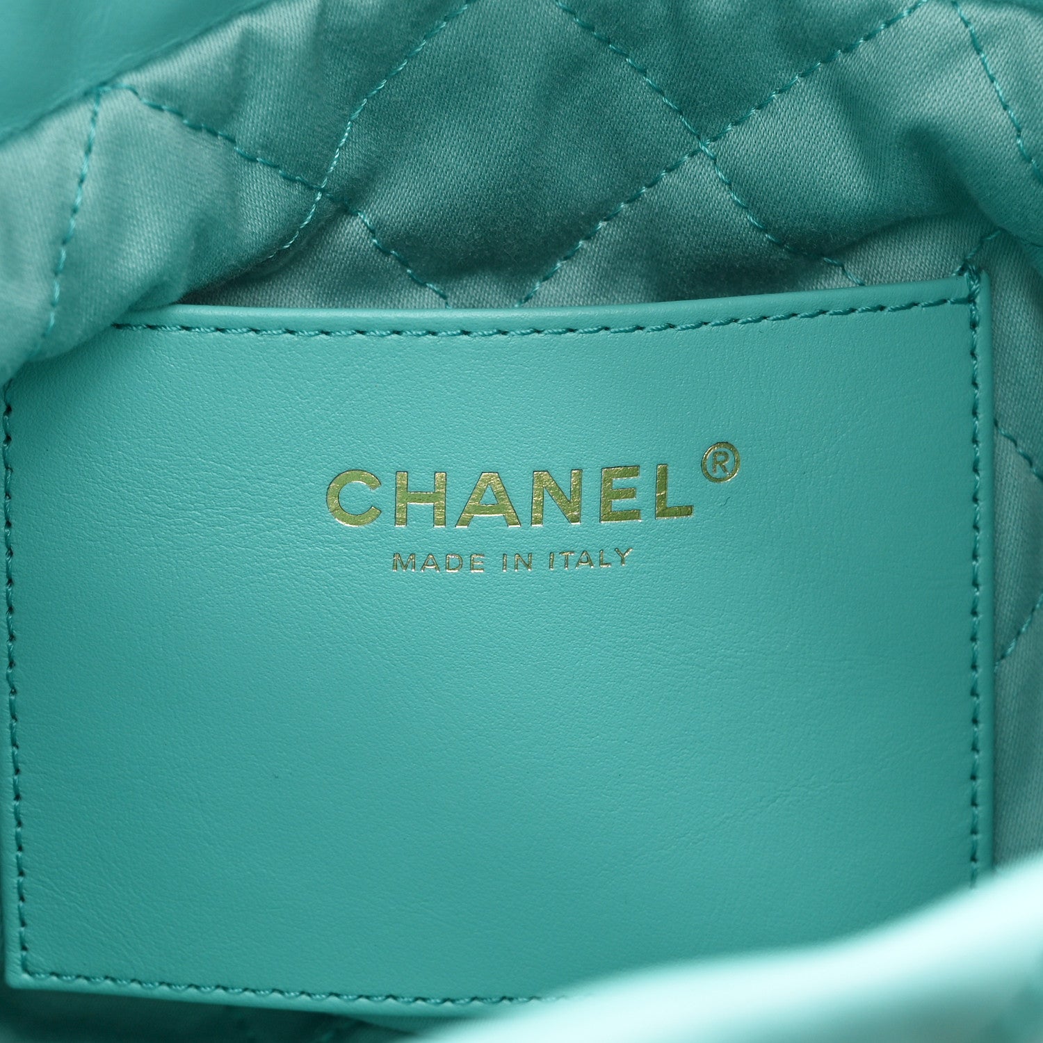 Chanel Shiny Calfskin Quilted Mini Chanel 22 Turquoise 6 of 10