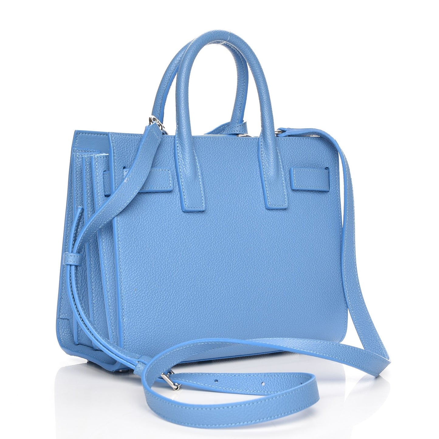 Grained Calfskin Nano Sac De Jour Blue Clair