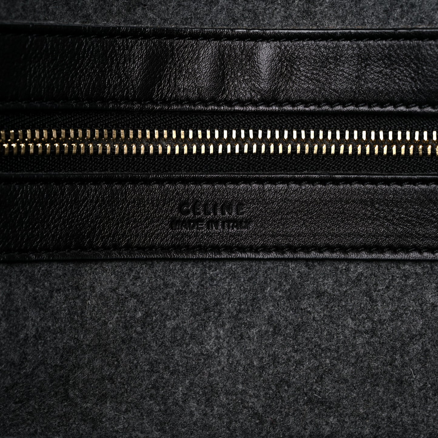 Felt Calfskin Medium Belt Cabas Phantom Black White