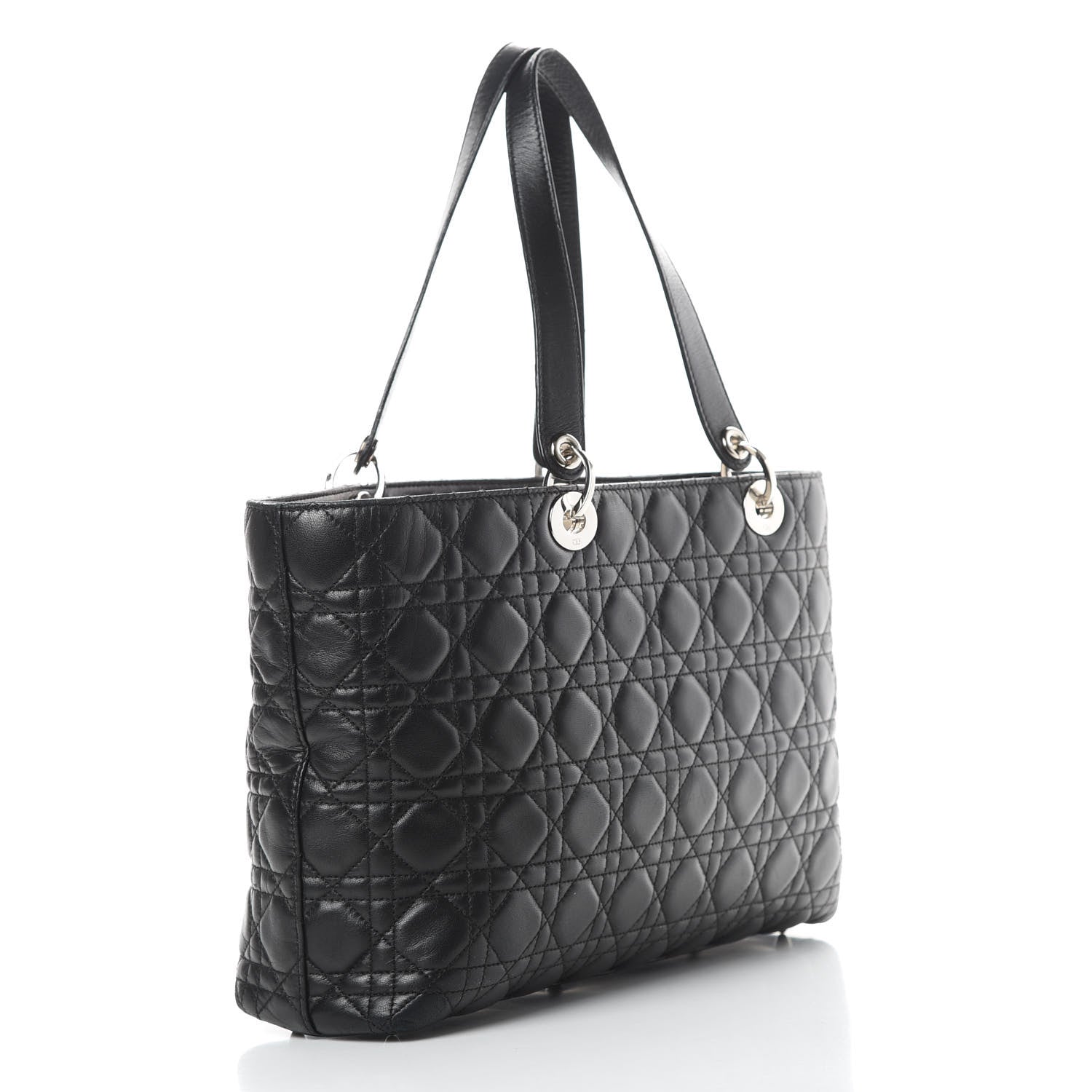 Christian Dior Lambskin Cannage Large Lady Dior Shopper Tote Black 3 of 15