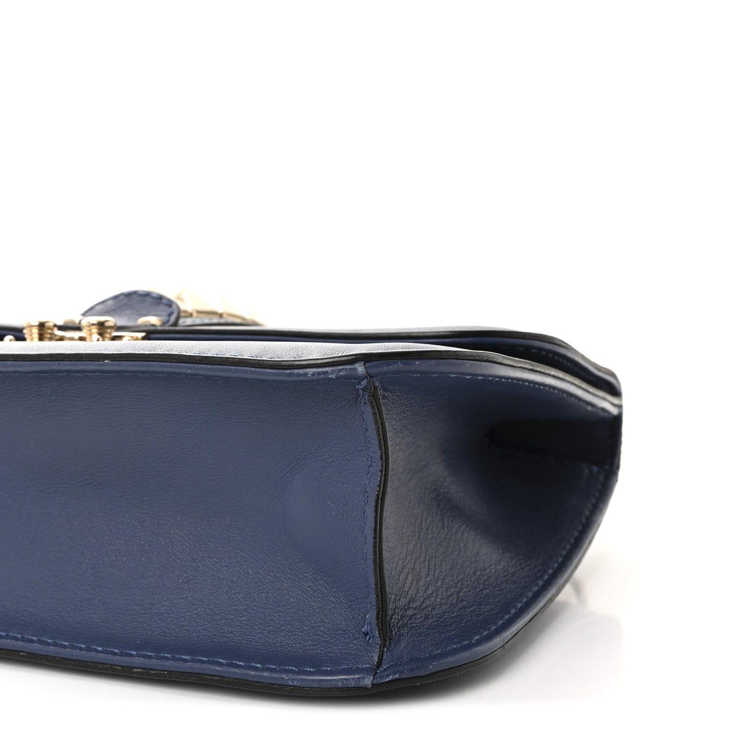 Vitello Medium Glam Lock Rockstud Flap Indigo