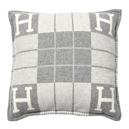Hermes Wool Cashmere Avalon III Pillow PM Ecru Gris Clair 2 of 4