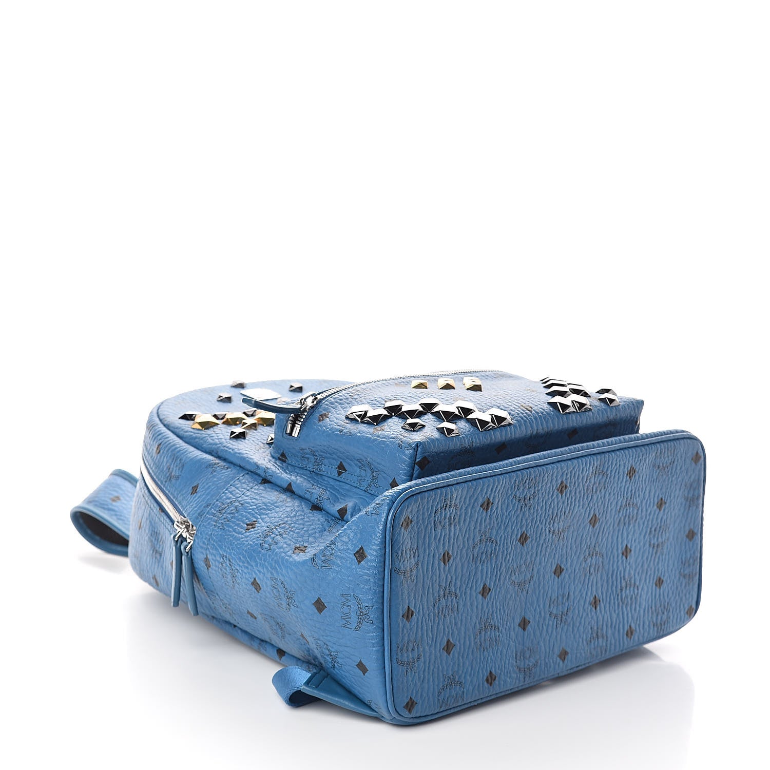 MCM Visetos Studded Medium Stark M Backpack Munich Blue 4 of 11