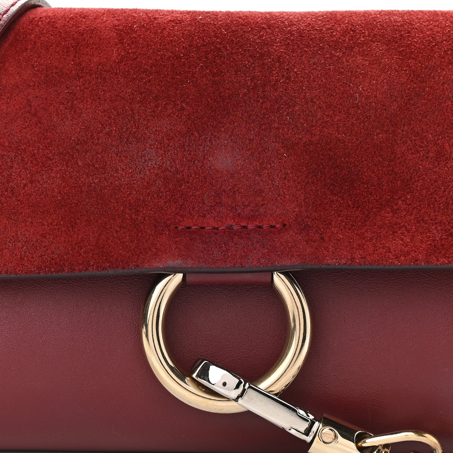 Suede Calfskin Mini Faye Shoulder Bag Plum Purple