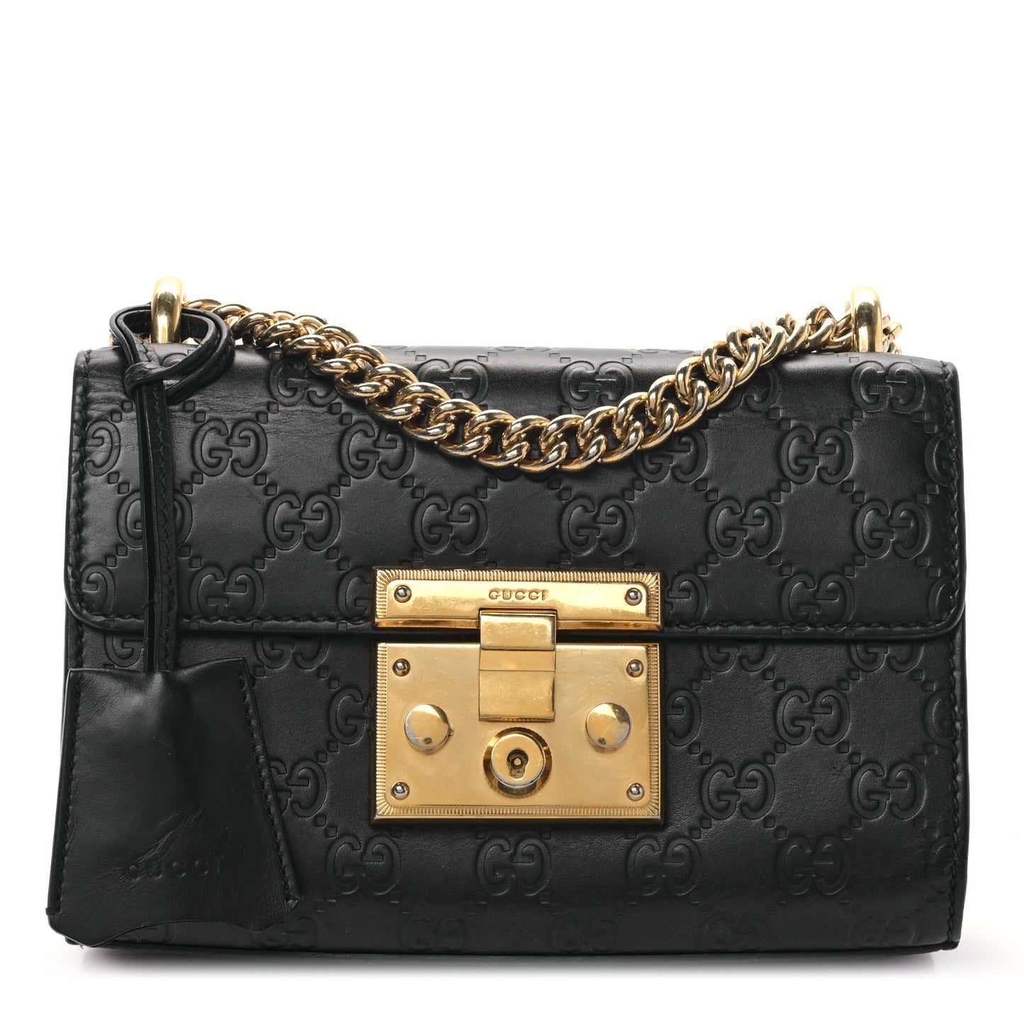 Guccissima Small Padlock Shoulder Bag Black
