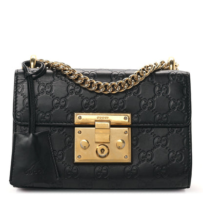 Gucci Guccissima Small Padlock Shoulder Bag Black 1 of 8