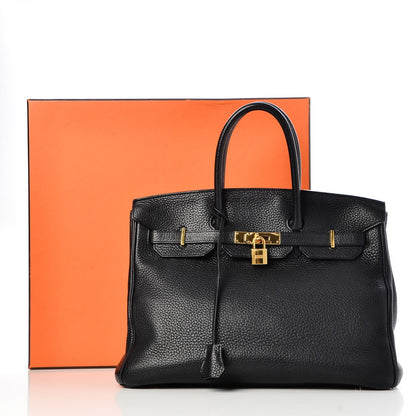 Hermes Taurillon Clemence Birkin 35 Black 36 of 36