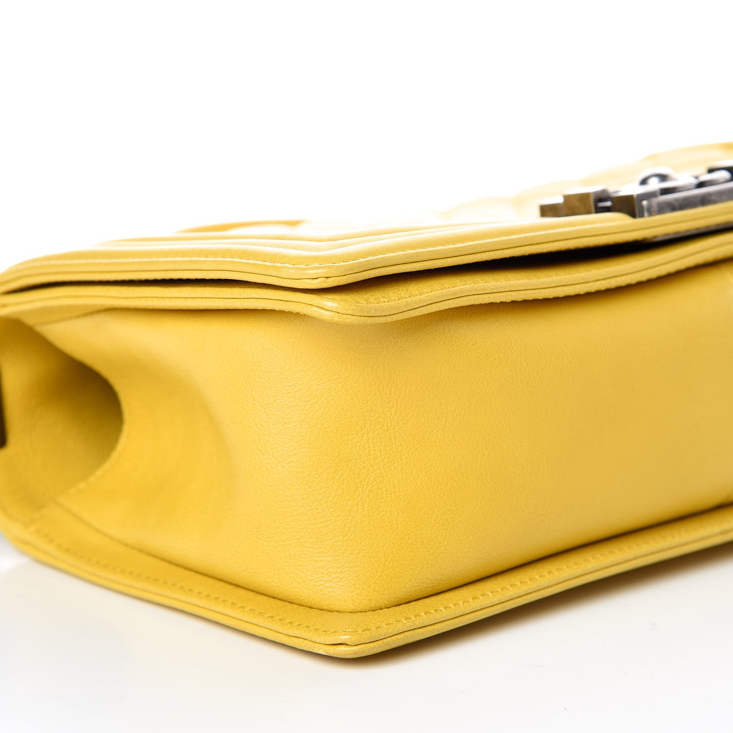 Calfskin Quilted Medium Boy Flap Yellow