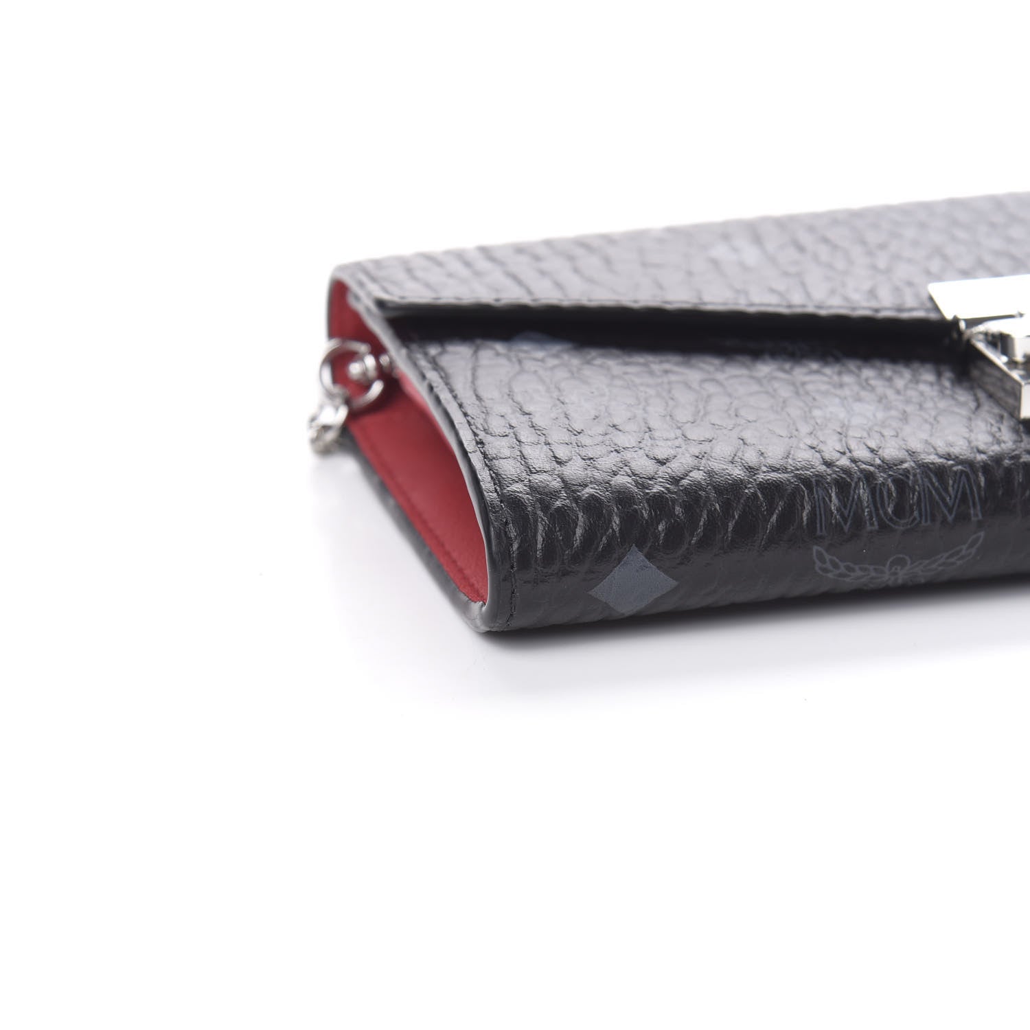 MCM Visetos Large Patricia Wallet On Chain Black Red 8 of 11