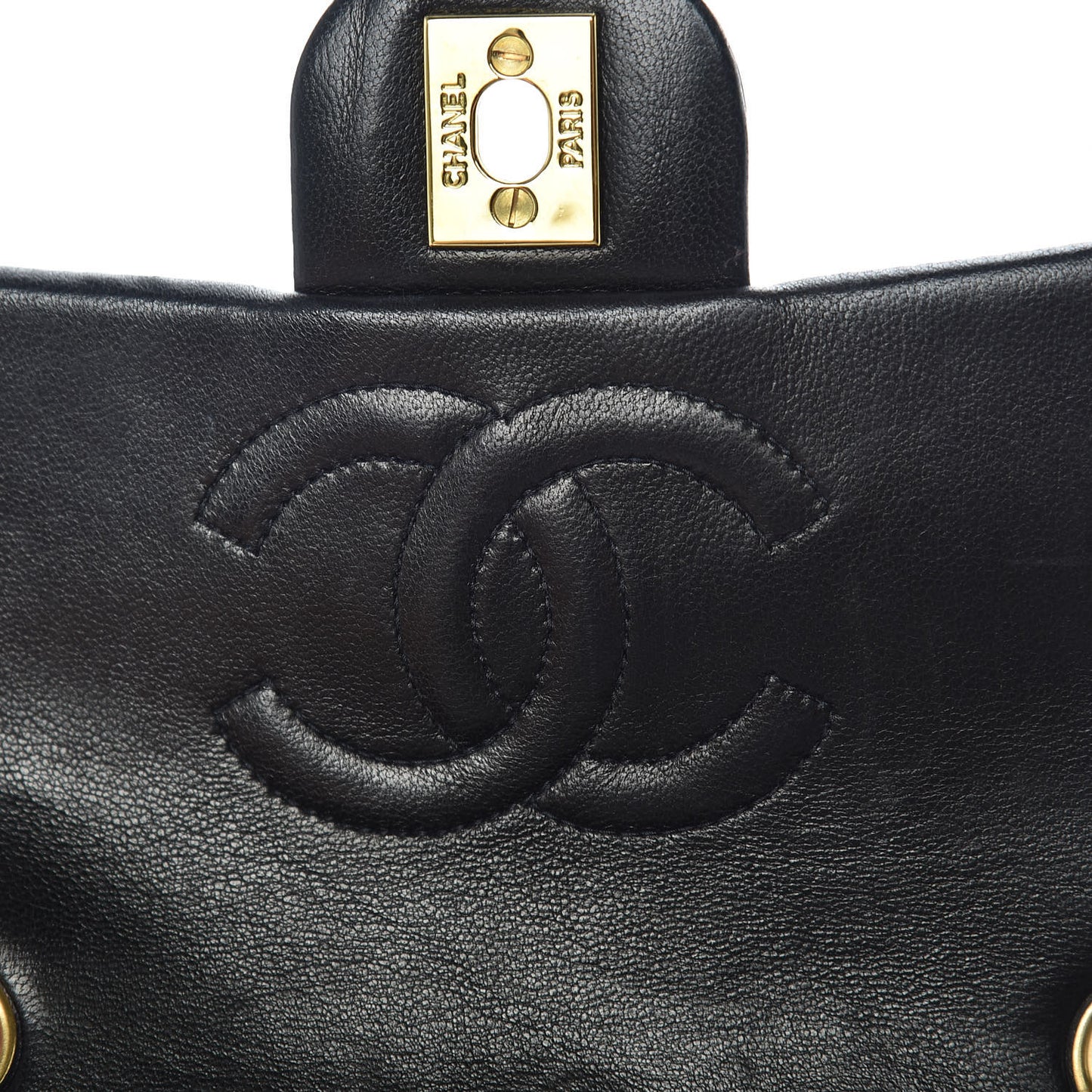 Lambskin Quilted Mini Square Flap Black