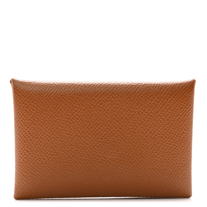 Hermes Epsom Calvi Card Case Gold 1 of 8