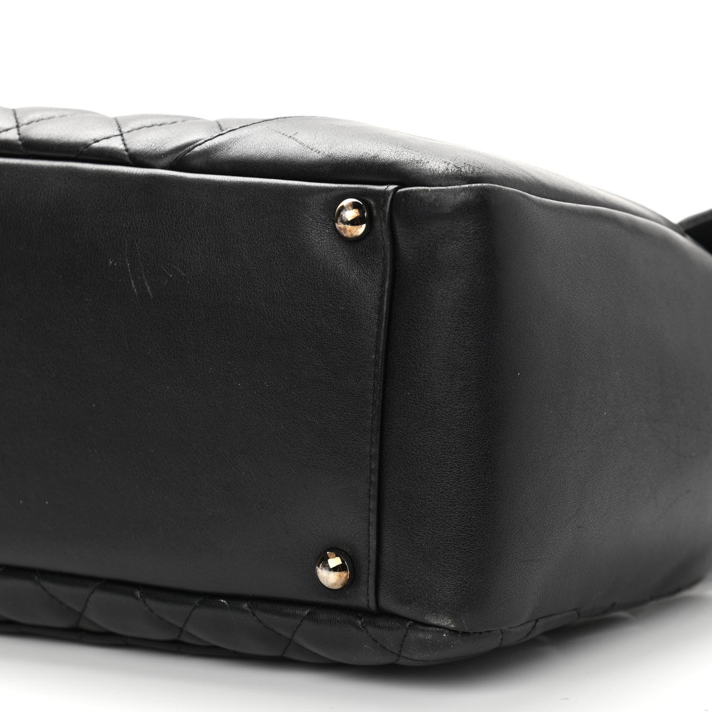 Calfskin Quilted Large Cambon Flap Black White
