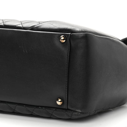 Chanel Calfskin Quilted Large Cambon Flap Black White 10 of 10