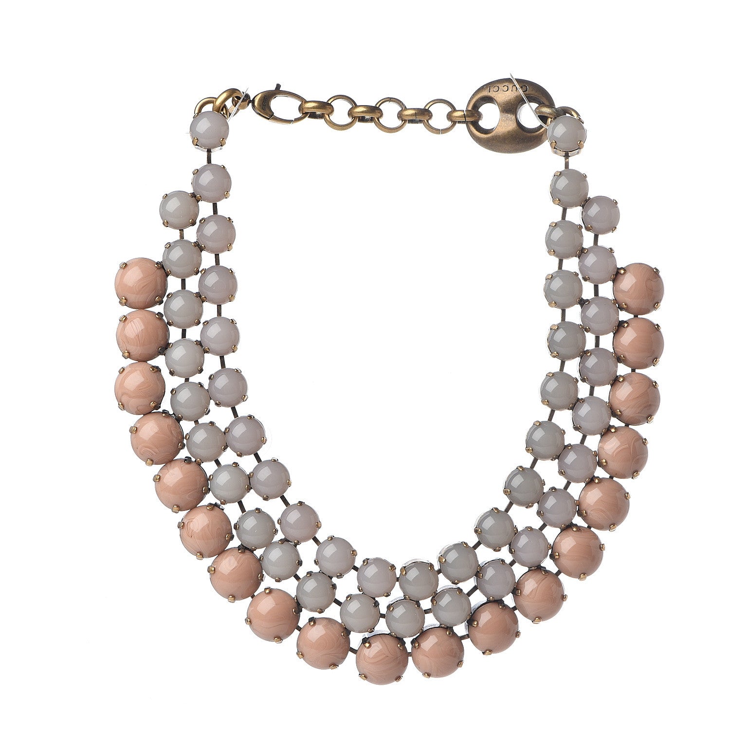 Gucci Resin Beaded Multi Strand Necklace Pink 2 of 4