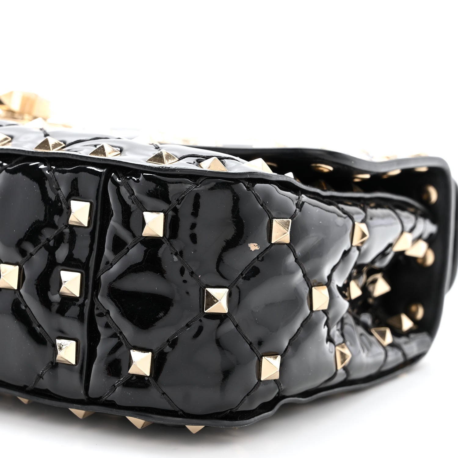 Valentino Garavani Patent Small Rockstud Spike Shoulder Bag Black 9 of 11