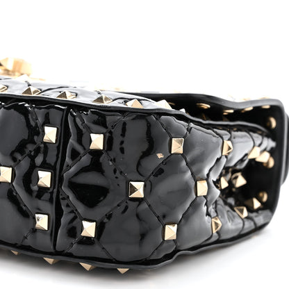 Valentino Garavani Patent Small Rockstud Spike Shoulder Bag Black 9 of 11