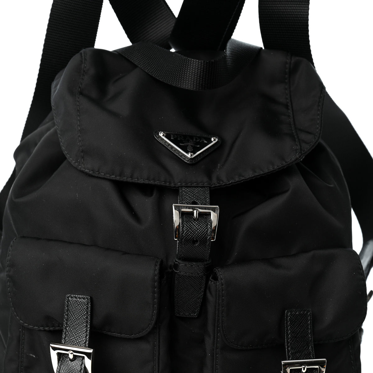 Prada Re-Nylon Vela Saffiano Small Backpack Black 7 of 9