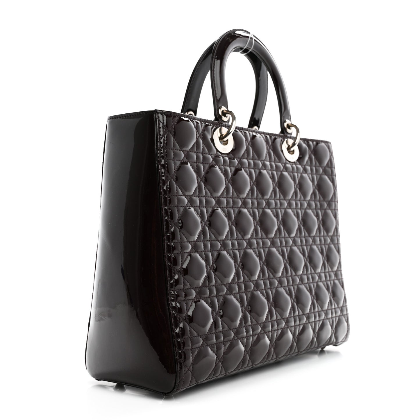 Patent Cannage Large Lady Dior Burgundy