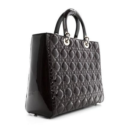 Christian Dior Patent Cannage Large Lady Dior Burgundy 2 of 10