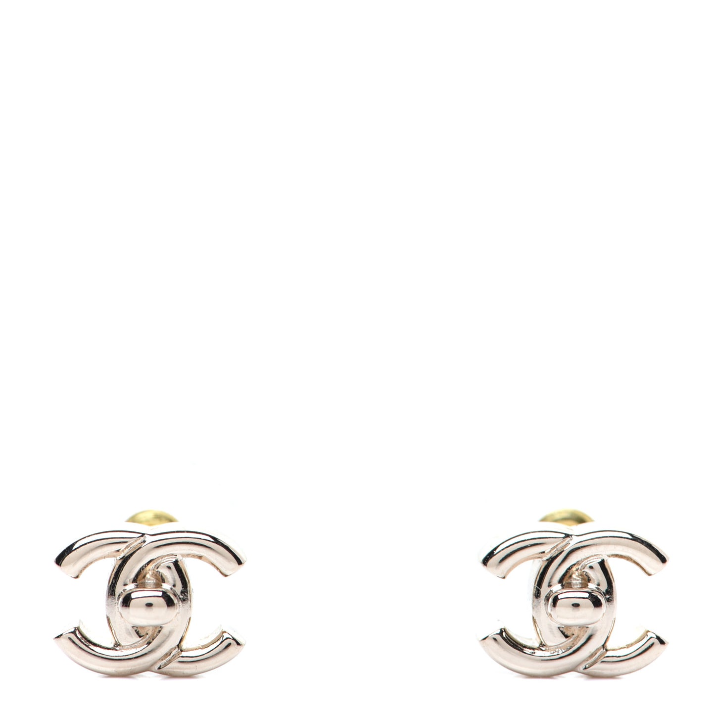 Metal CC Turnlock Earrings Gold