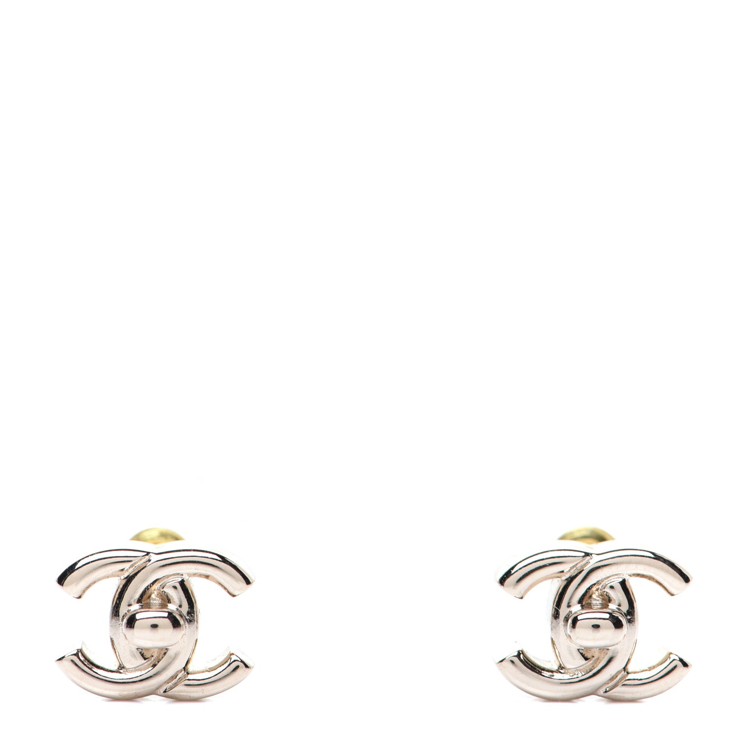 Chanel Metal CC Turnlock Earrings Gold 1 of 6