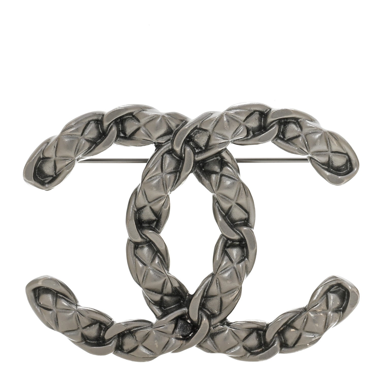Chanel Quilted CC Brooch Ruthenium 1 of 4