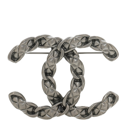 Chanel Quilted CC Brooch Ruthenium 1 of 4