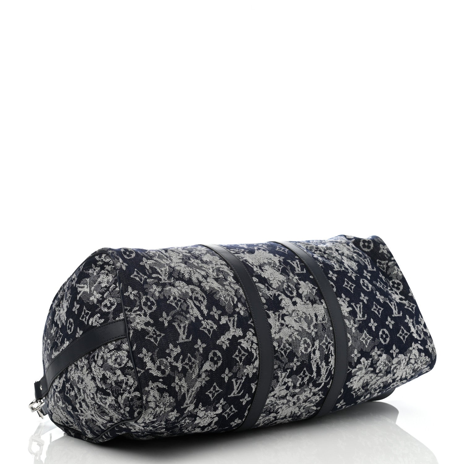Louis Vuitton Monogram Tapestry Keepall Bandouliere 50 Bleu 3 of 8