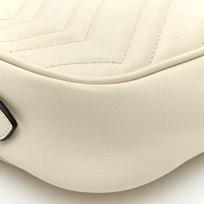 Gucci Calfskin Matelasse Mini GG Marmont Chain Shoulder Bag White 11 of 13