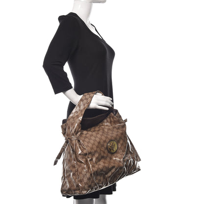 Gucci Crystal Monogram Medium Hysteria Tote Brown 2 of 14