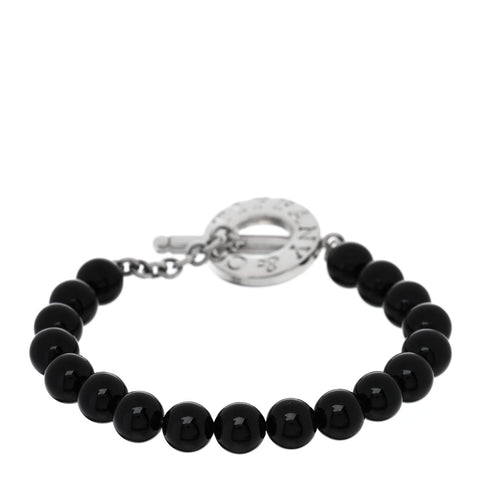 Sterling Silver Black Onyx Bead Toggle Bracelet
