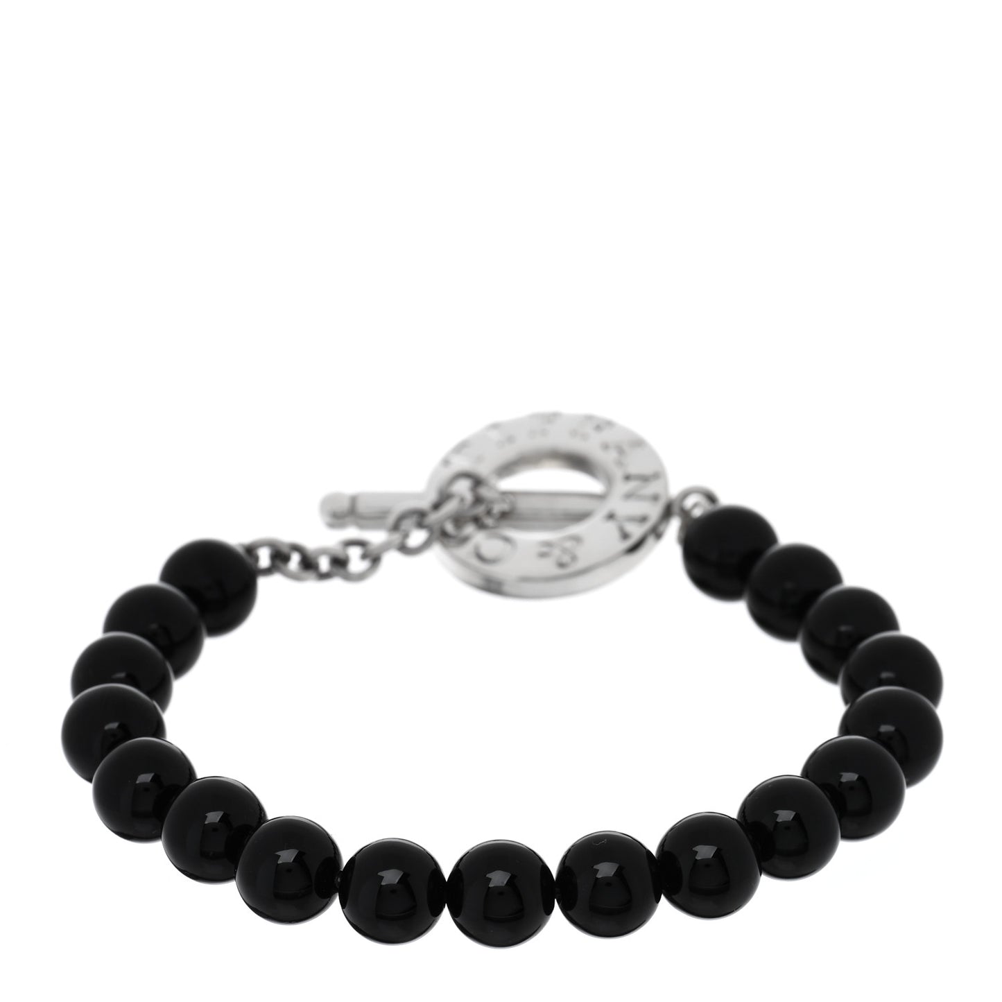 Sterling Silver Black Onyx Bead Toggle Bracelet