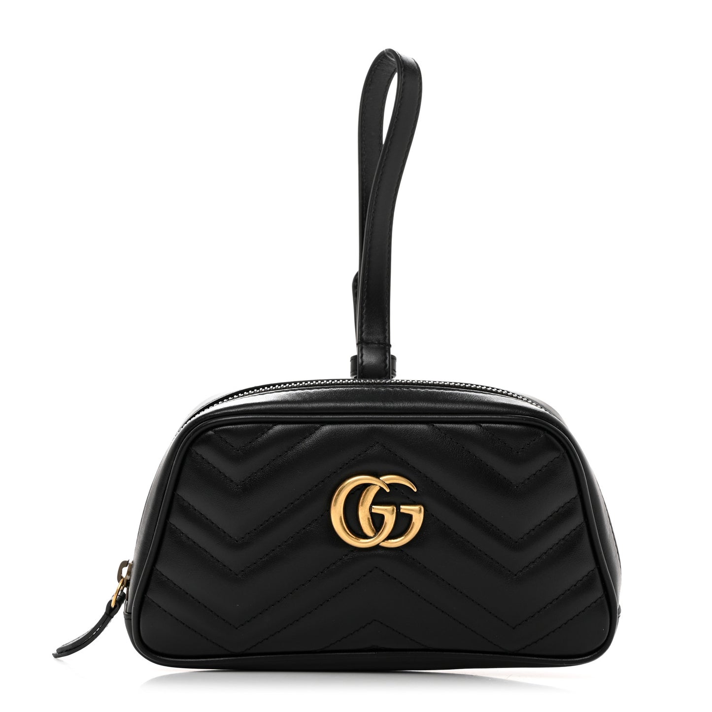 Calfskin Matelasse GG Marmont Wristlet Black
