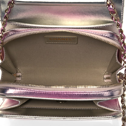 Chanel Metallic Lambskin Like A Wallet Flap Golden Pink 5 of 9