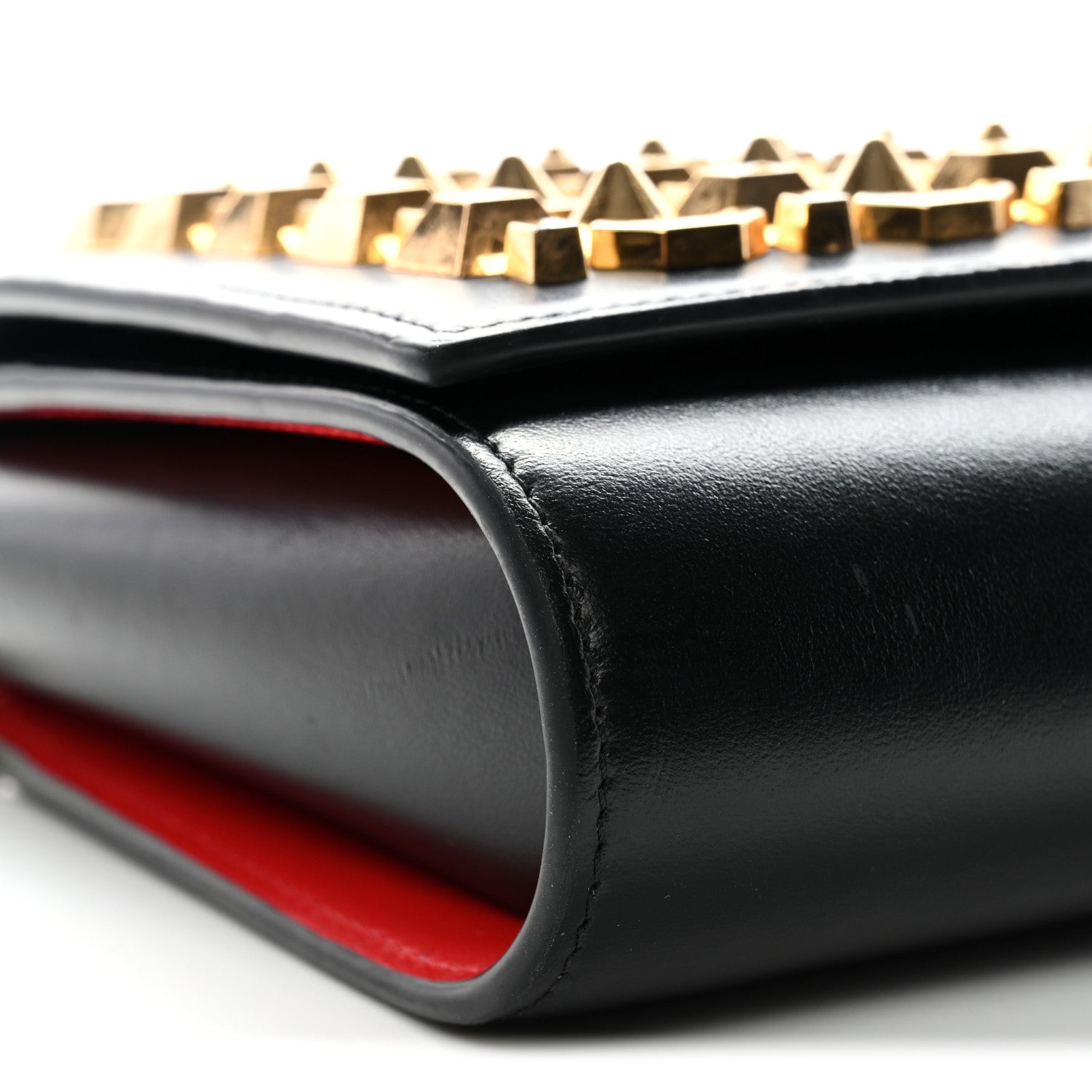Christian Louboutin Calfskin Spikes Empire Paloma Clutch Black 9 of 10