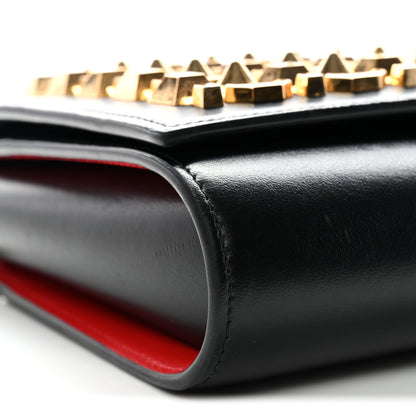 Christian Louboutin Calfskin Spikes Empire Paloma Clutch Black 9 of 10