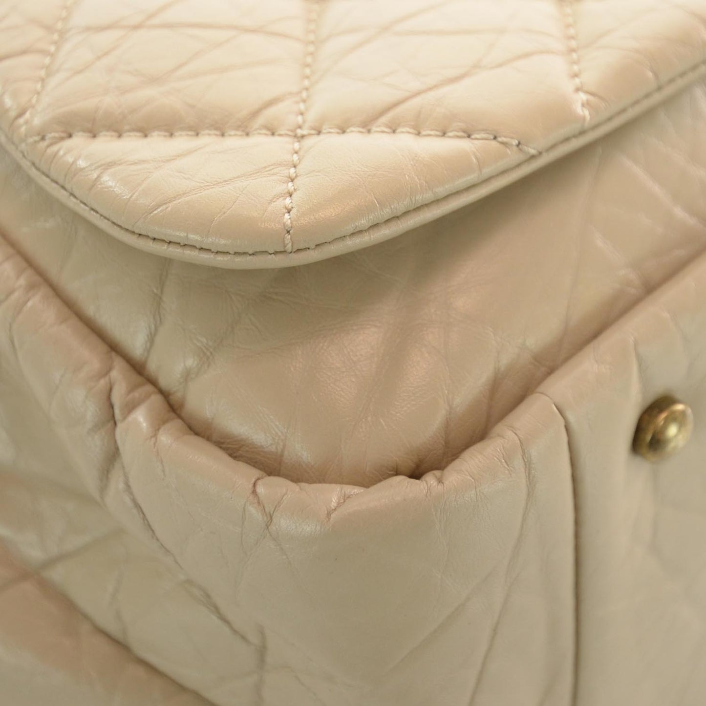 Quilted Large Pondichery Flap Beige