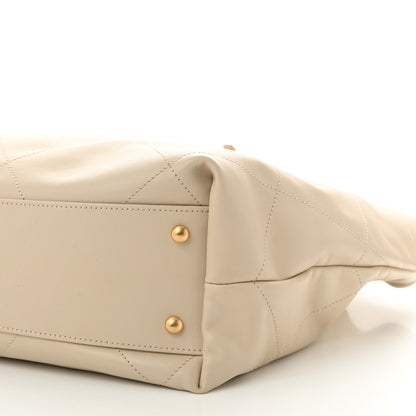 Chanel Calfskin Quilted Maxi Shopping Bag Beige 10 of 11