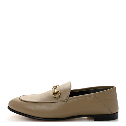 Gucci Lambskin Womens Brixton Horsebit Loafers 39.5 Mud 1 of 10