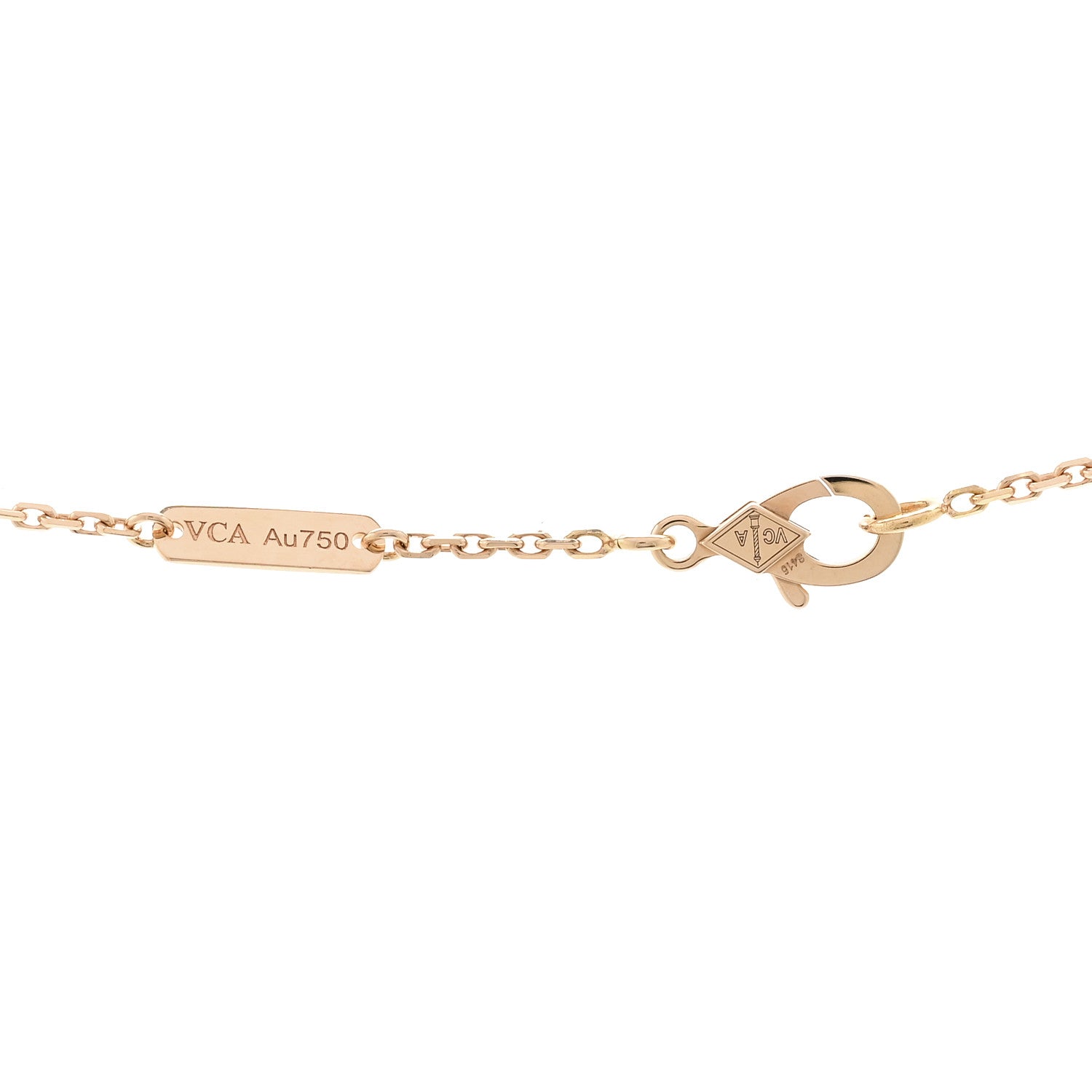 Van Cleef & Arpels 18K Rose Gold Gray Mother of Pearl Vintage Alhambra Pendant Necklace 4 of 6