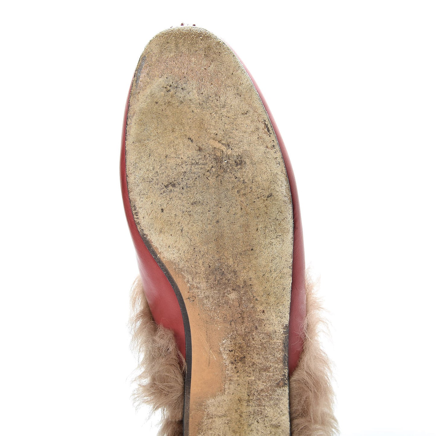 Betis Glamour Calfskin Fur Womens Princetown Slippers 40.5 Hibiscus Red Naturale