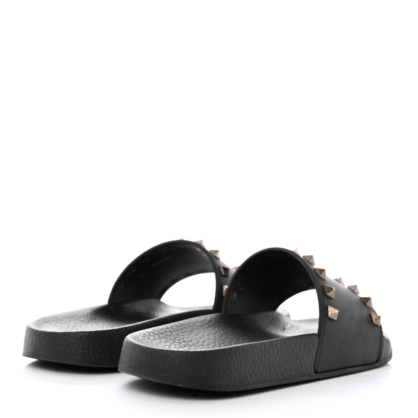 Rubber Rockstud Slide Sandals 37 Black