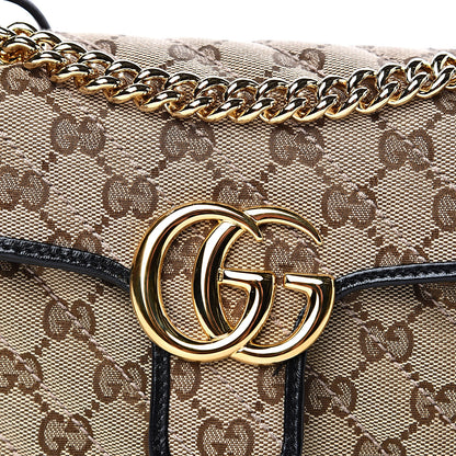 Gucci Monogram Matelasse Diagonal Mini GG Marmont Shoulder Bag Beige Black 10 of 10