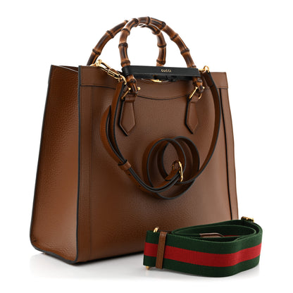 Gucci Textured Dollar Calfskin Medium Diana Tote Bag Cuir Black 3 of 10