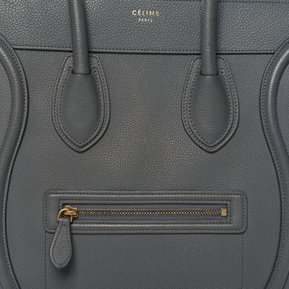 Celine Drummed Calfskin Mini Luggage Kohl 8 of 14