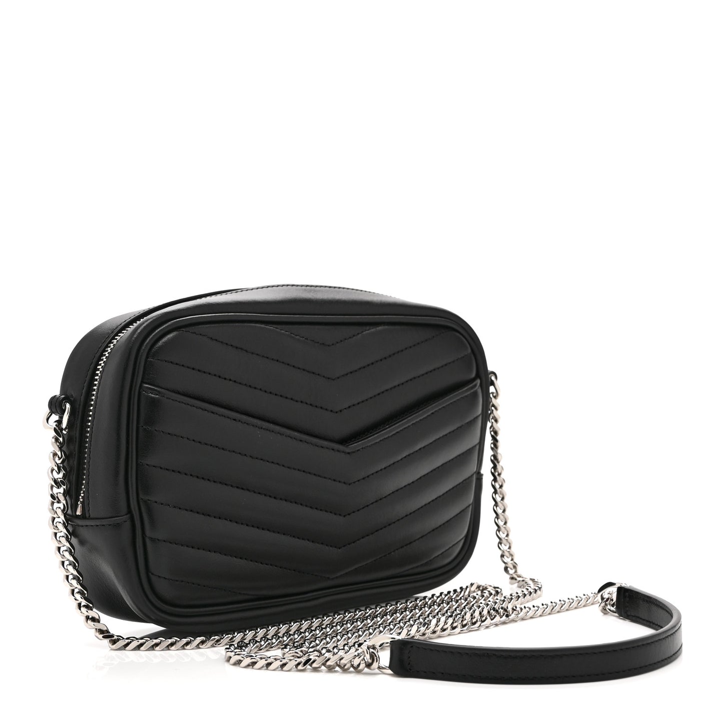 Calfskin Matelasse Monogram Mini Lou Camera Bag Black