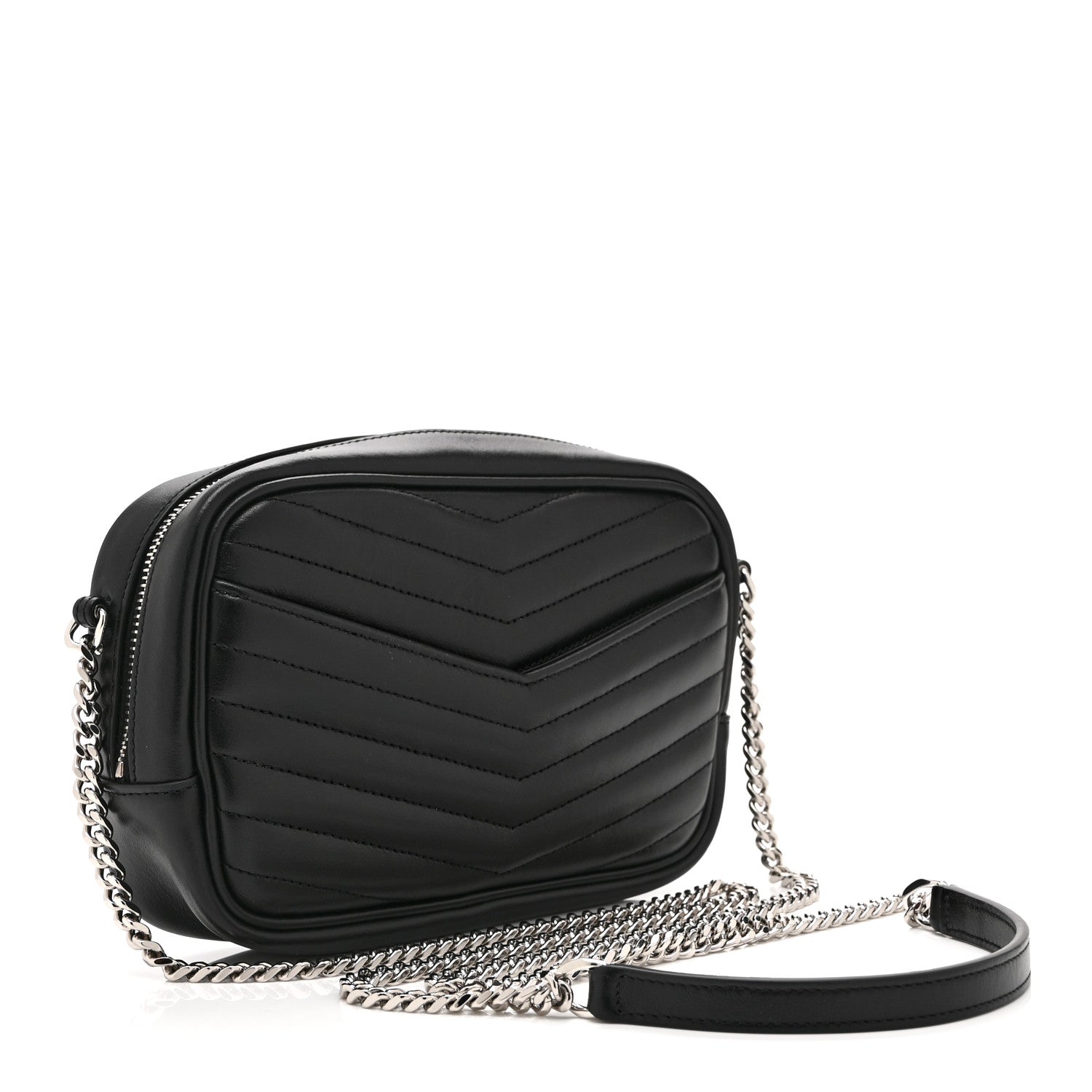 Saint Laurent Calfskin Matelasse Monogram Mini Lou Camera Bag Black 3 of 10