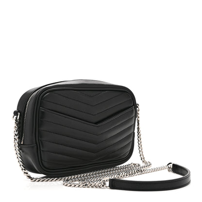 Saint Laurent Calfskin Matelasse Monogram Mini Lou Camera Bag Black 3 of 10