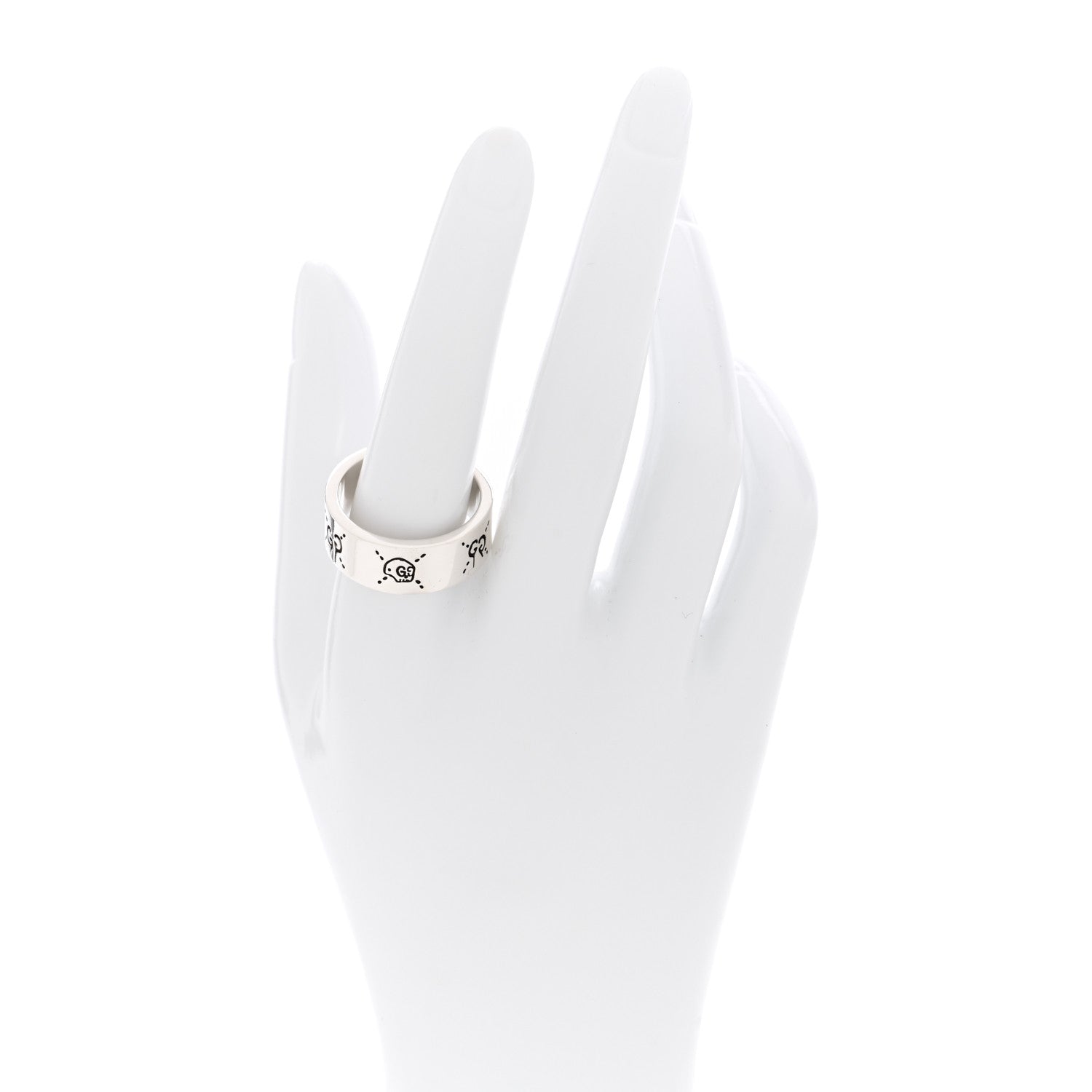 Gucci Sterling Silver GG Wide Band Ring 63 10.25 2 of 5